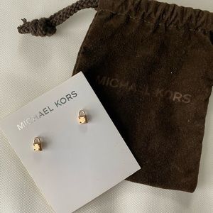Micheal Kors Rose Gold Lock Earrings